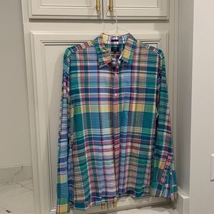 J. Crew plaid long sleeve dress shirt, size L